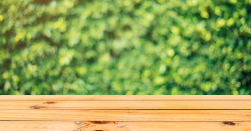 Outdoor Table - Brown Wooden Bench