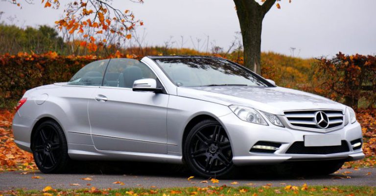 Seasonal Style - Mercedes Benz Silver Coupe Convertible